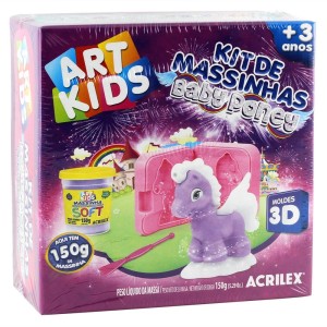 KIT DE MASSINHAS DE MODELAR BABY PONEY LILÁS INFANTIL 150G ACRILEX
