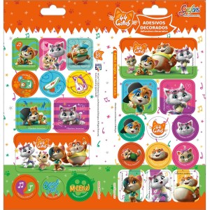 ADESIVO DECORADO DUPLO 44 GATOS TILIBRA