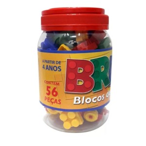 BLOCOS DE MONTAGEM BRICKS 56 PEÇAS PAIS & FILHOS