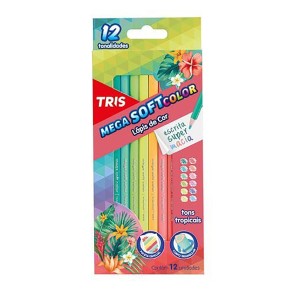 LÁPIS DE COR MEGA SOFT COLOR TONS TROPICAIS C/ 12 CORES TRIS