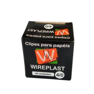 CLIPS PARA PAPEL 4/0 COM 50 UNIDADES WIREPLAST