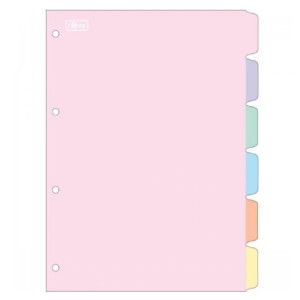DIVISÓRIAS COLEGIAL ACADEMIE PASTEL COM 6 TILIBRA