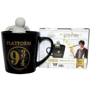CANECA HOGWARTS 350ML COM INFUSOR PARA CHÁ ZONA CRIATIVA