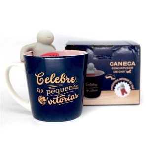 CANECA 350ML COM INFUSOR PARA CHÁ CELEBRE  ZONA CRIATIVA